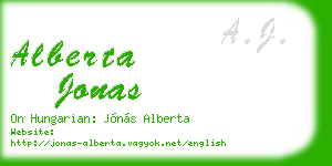 alberta jonas business card